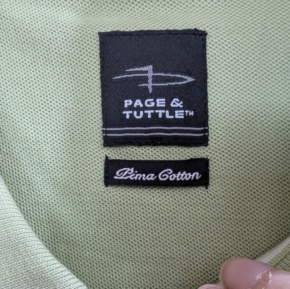 Page & Tuttle Men's Polo Shirt XXL Light Green M-009 - Picture 3 of 6